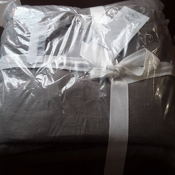 BOKSER Home 100% French Linen KING/CAL.KING MOSS Green Duvet Cover Set - Picture 5 of 5